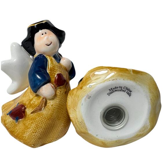 VTG Y2K Hand-Painted Ceramic Angel Salt & Pepper Shakers Set of 2 Collectible - Picture 7 of 7
